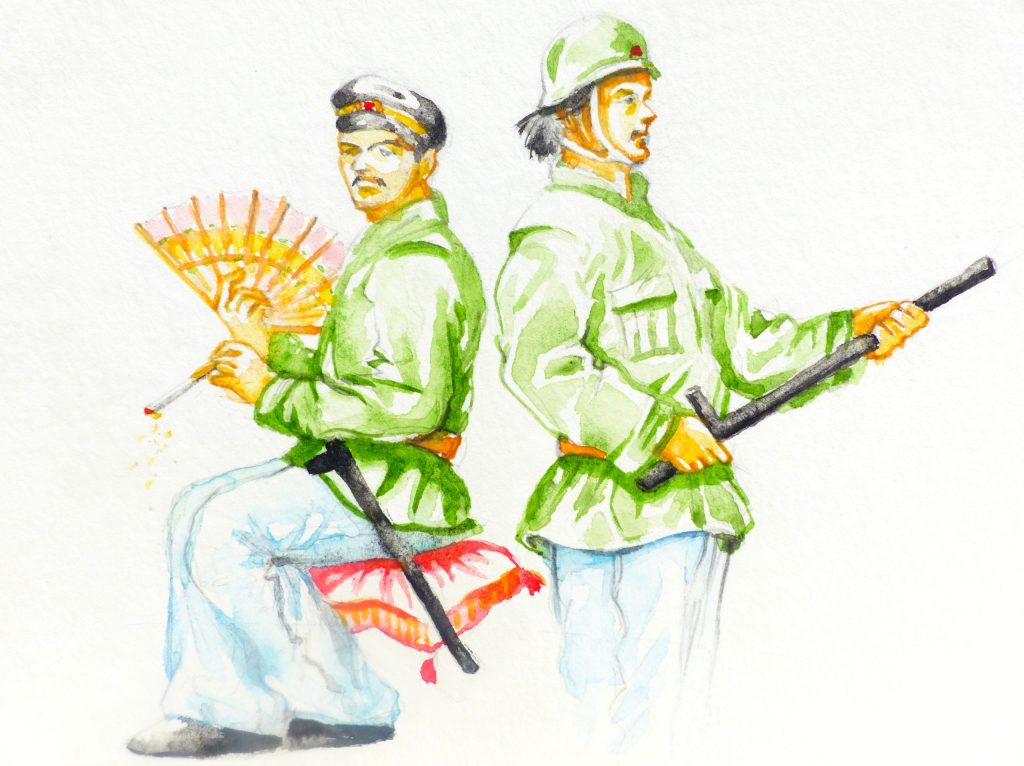 Patou en militaire chinois